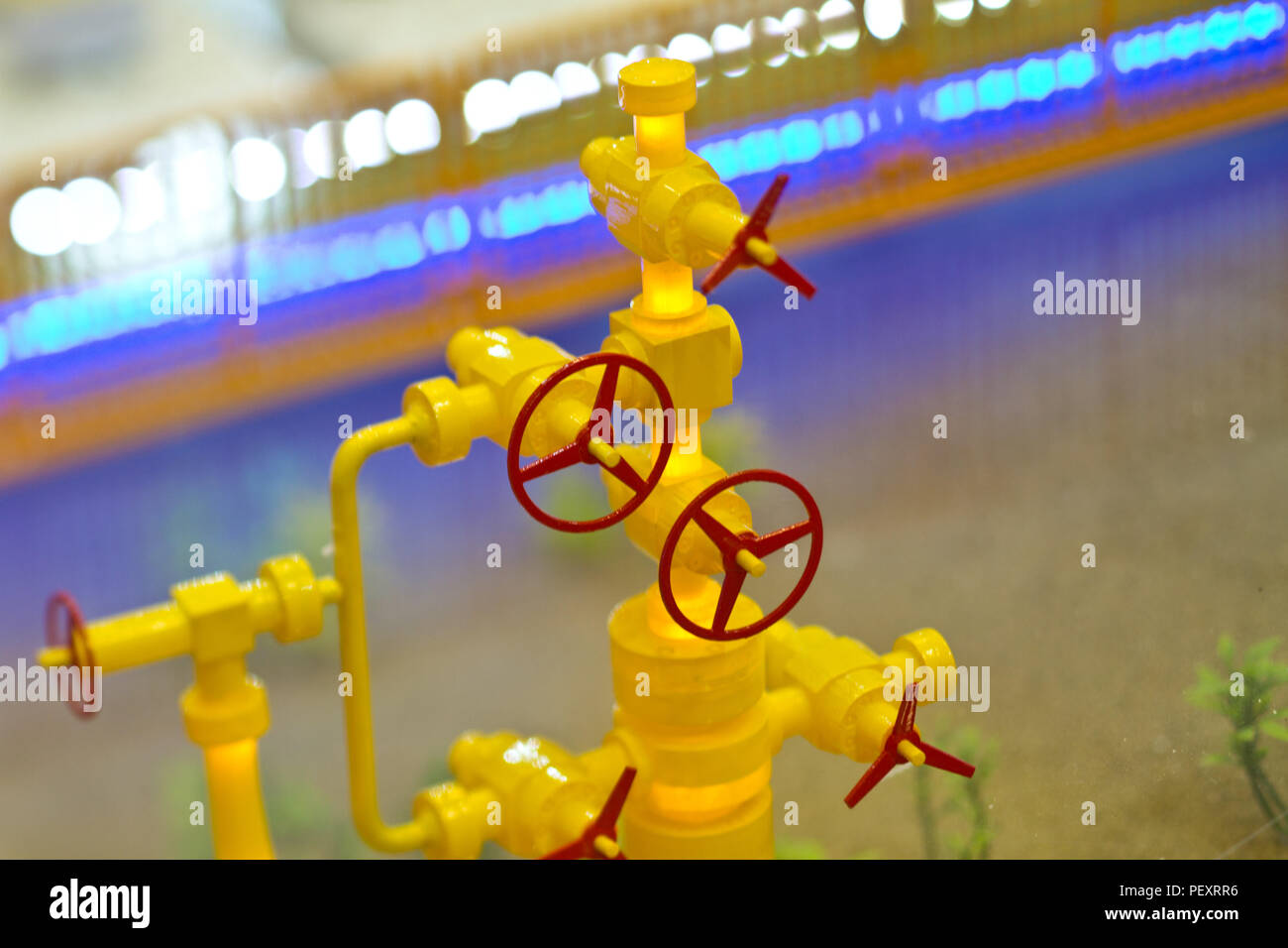 LNG terminal reproduction at reduced size Stock Photo