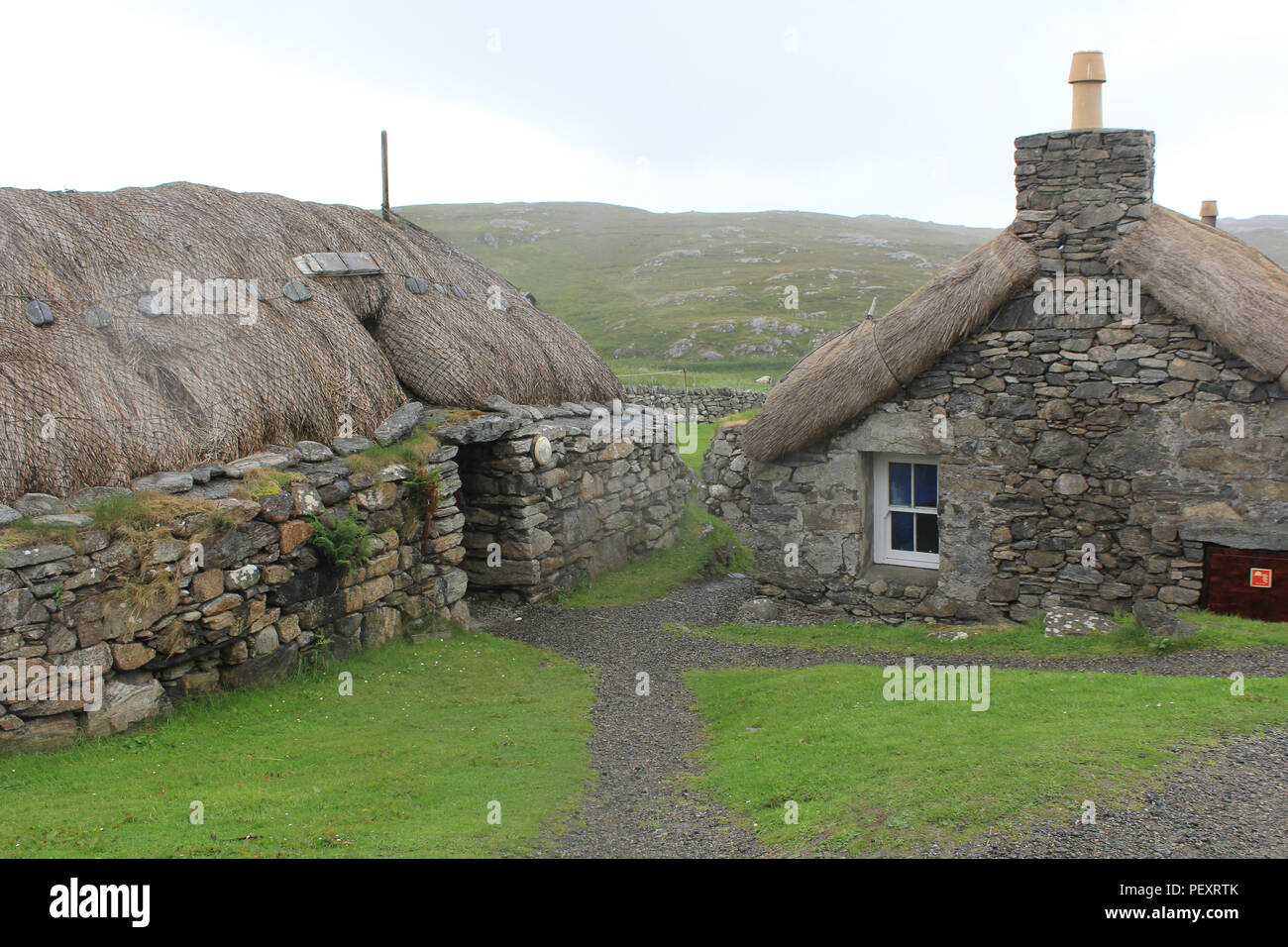 black houses isle of lewis Stock Photo Alamy