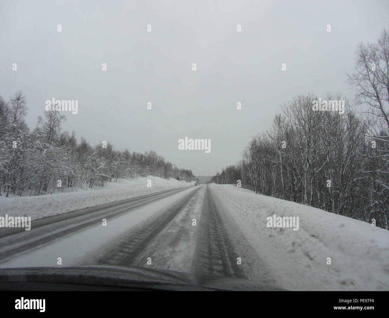 Winter Road Stock Photo