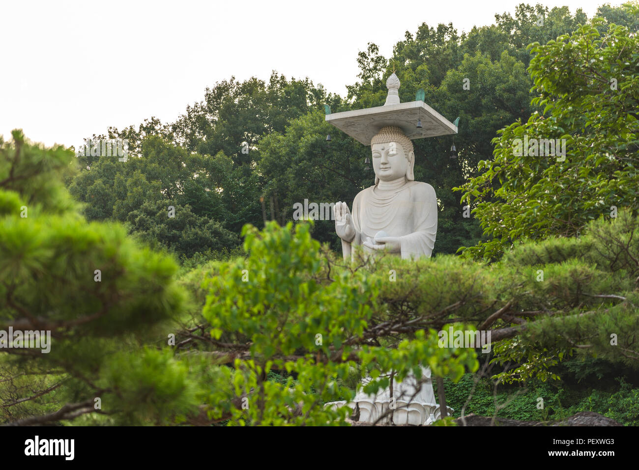 Large Stone Buddha Statue At Bongeunsa Temple In Seoul South Korea Stock Photo Alamy