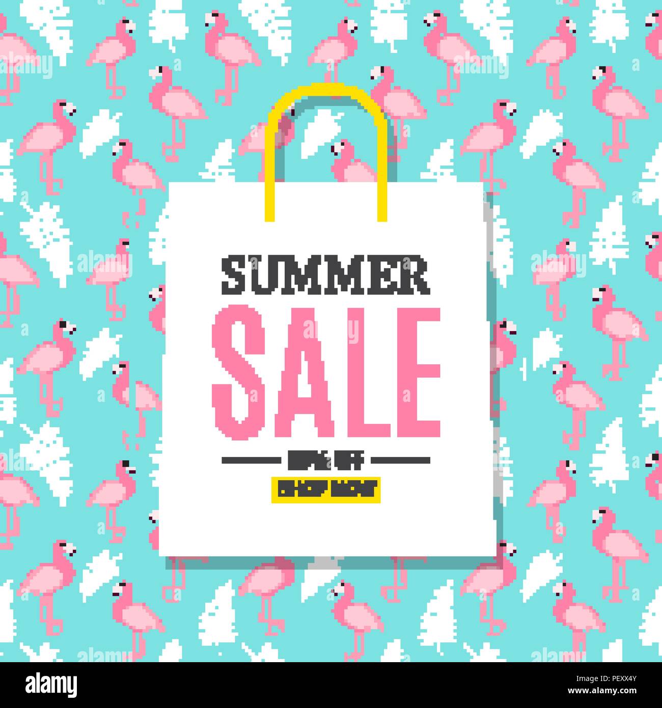 Abstract Summer Sale Background with Shopping Bag. Vector Illustration ...