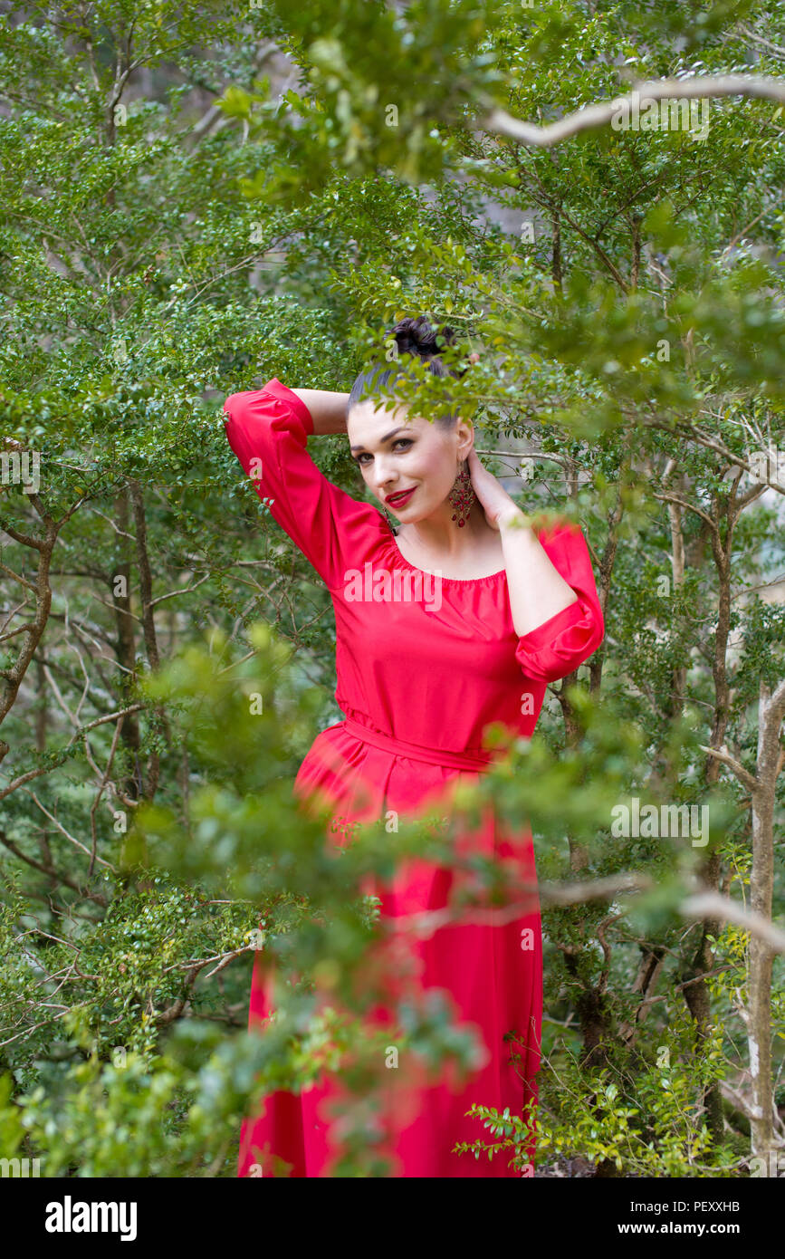 Portrait of a beautiful young girl on nature Stock Photo - Alamy