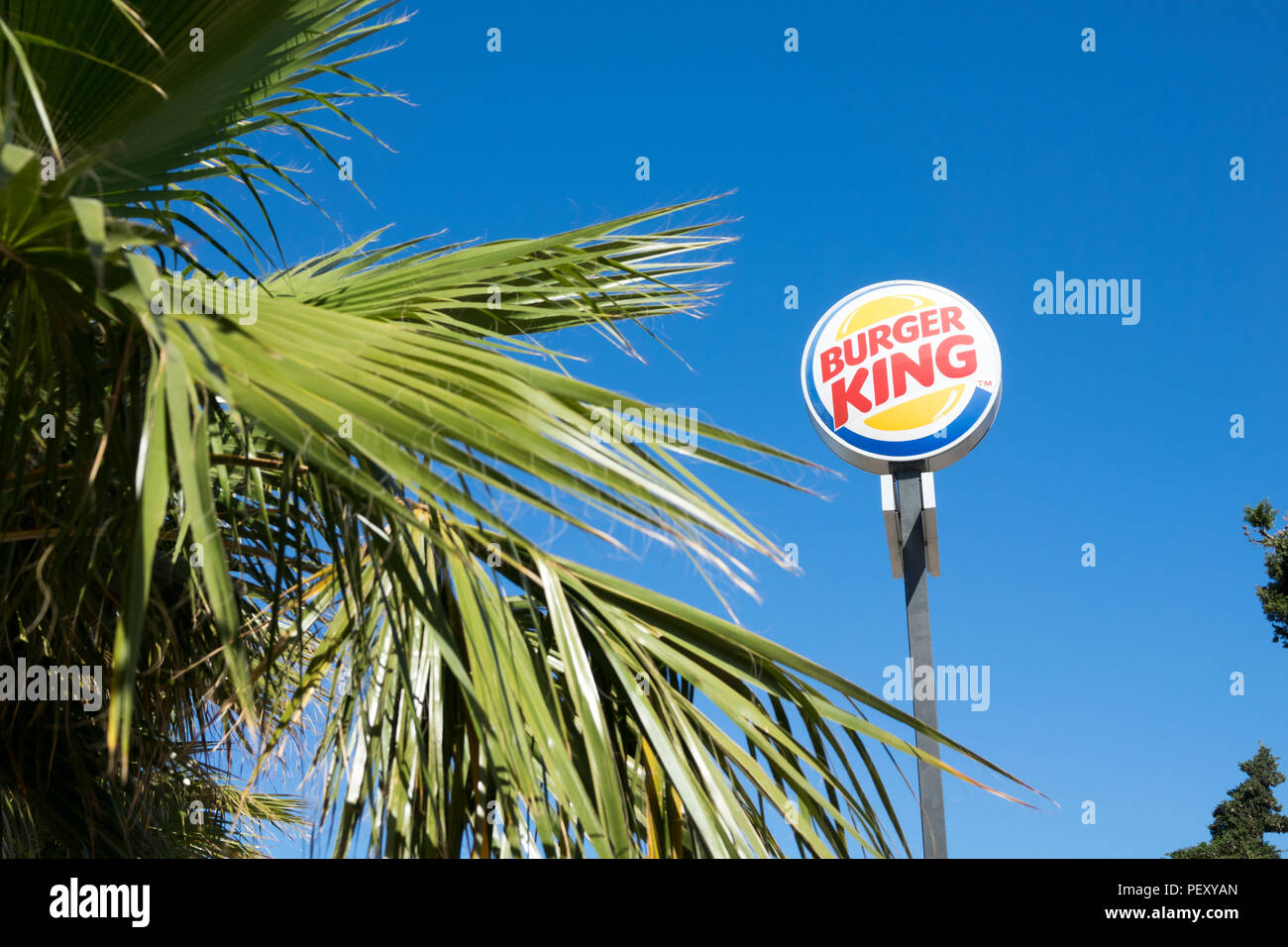 Burger King sign in ibiza Stock Photo