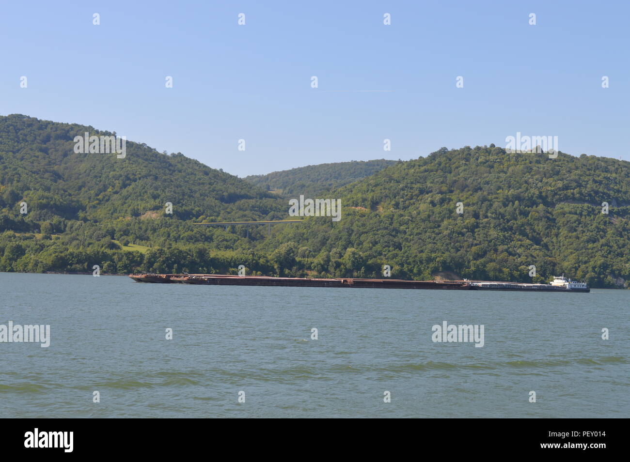 Boats on the Danube river Stock Photo