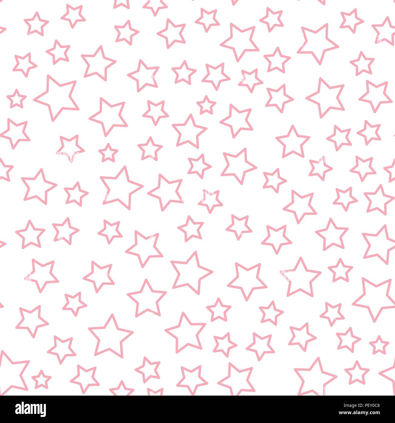 Vector pink line star seamless pattern Isolated on white background ...