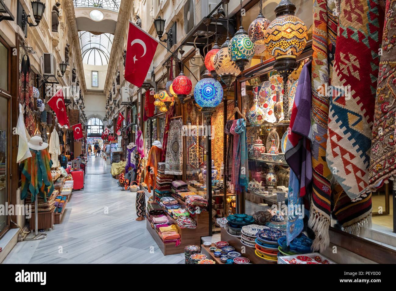 Europe Passage(Aynali Pasaj,Avrupa Pasaji) in Beyoglu,Istanbul,Turkey Stock Photo