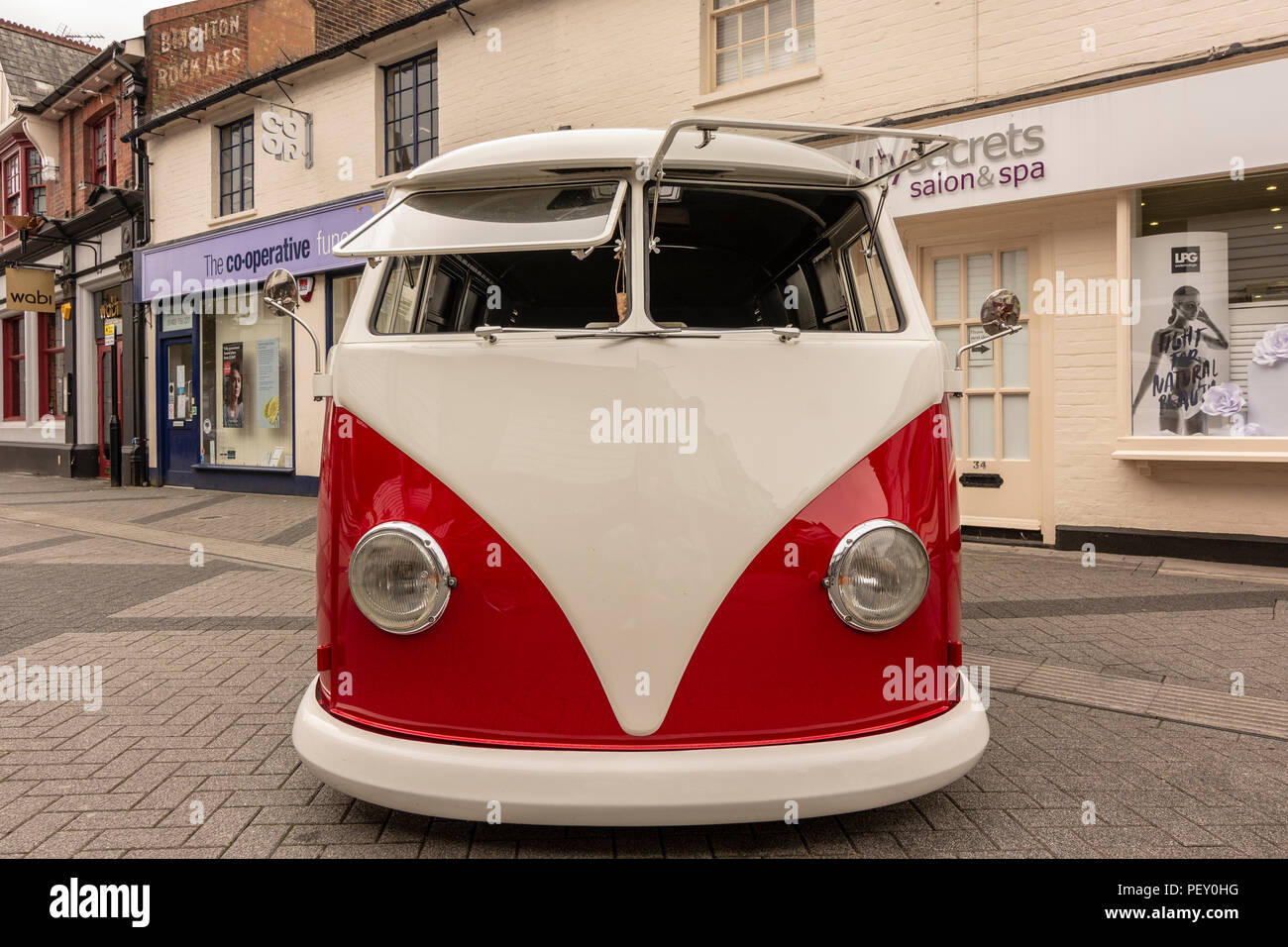 A Volkswagen Camper Van on display at the Plum Jam 2018 Horsham, West Sussex, UK Stock Photo