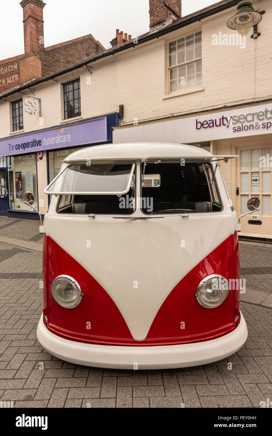 A Volkswagen Camper Van on display at the Plum Jam 2018 Horsham, West