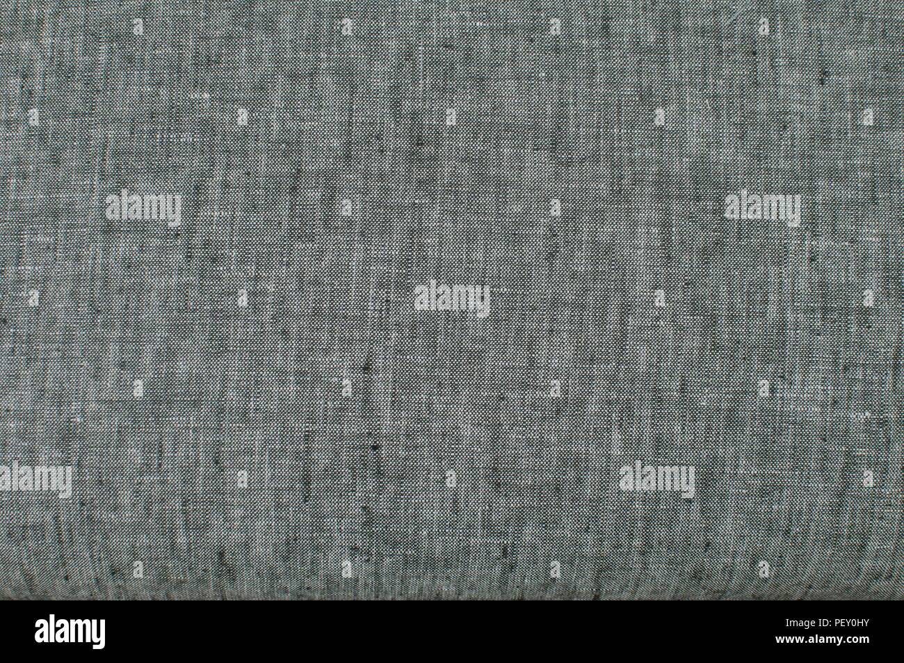Melange gray linen fabric texture surface closeup as textile background Stock Photo