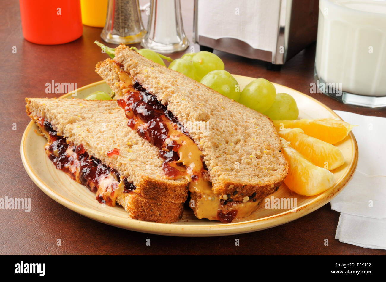 Milk fruit peanut butter hires stock photography and images Alamy