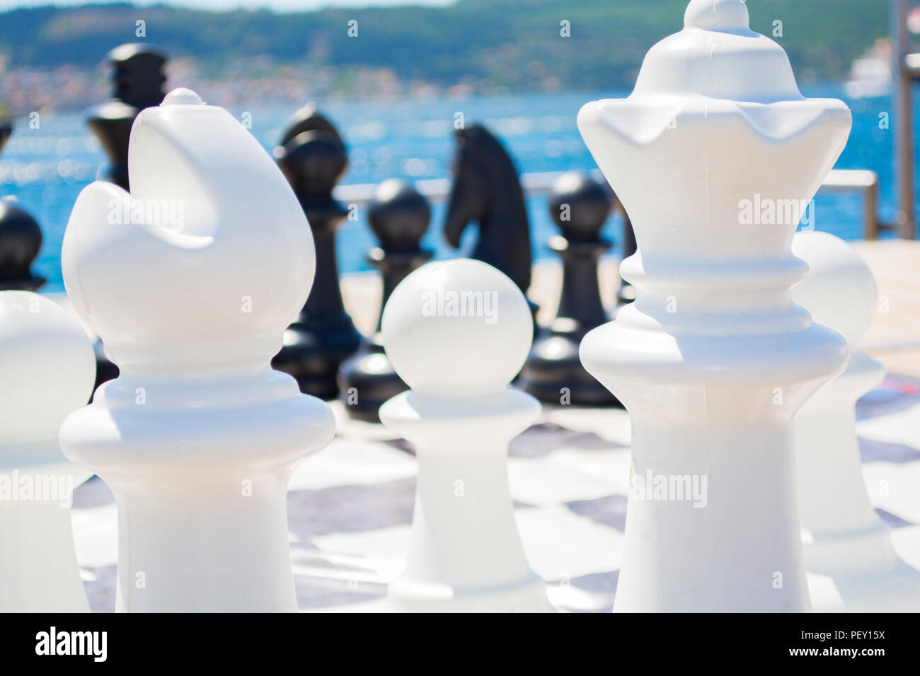 A game of chess set up outside of a hotel in Morro Jable, Fuerteventura  Stock Photo - Alamy