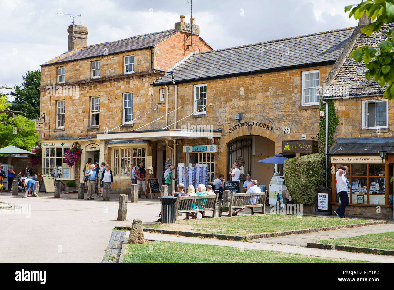 Broadway, UK - 8th August 2018: Broadway is a small town in the Cotswold district of Worcestershire,, England, this town is often referred to as the ' Stock Photo