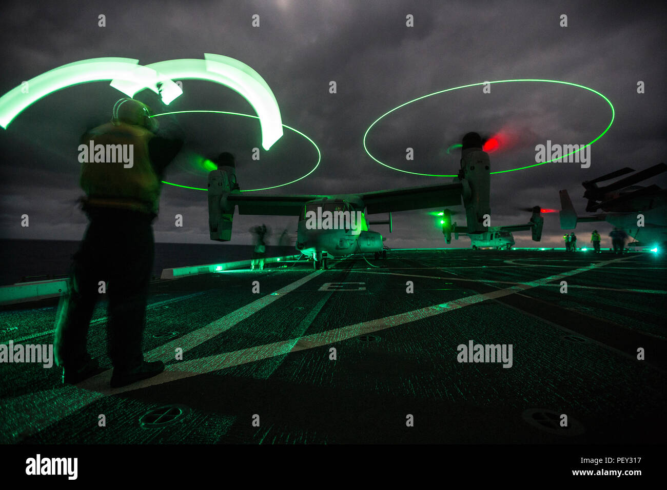 U.S. Navy Sailors from the Boxer Amphibious Ready Group prepared MV-22B ...