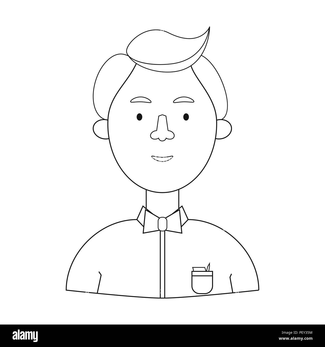 Scientist icon in outline style isolated on white background. People of
