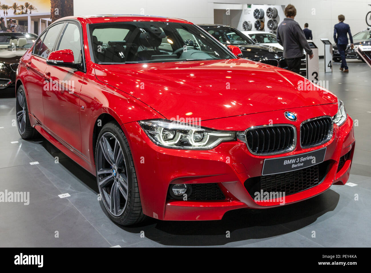 BRUSSELS - JAN 12, 2016: BMW 3 Series Berline car showcased at the Brussels Motor Show. Stock Photo