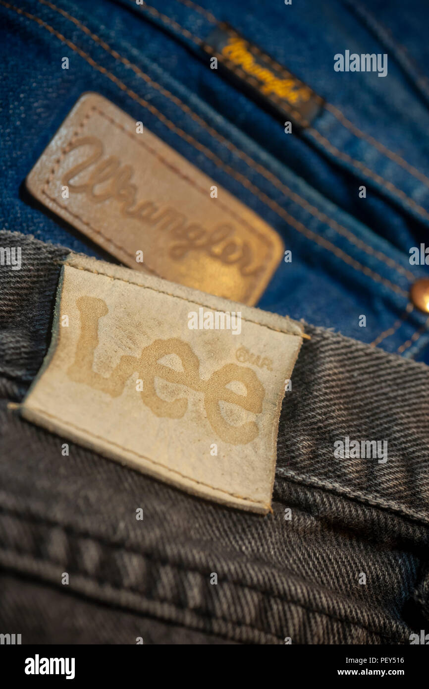 VF Corp. Wrangler and Lee brand jeans in New York on Monday, August 13,  2018. VF Corp. announced that they will be spinning off their denim  business, which includes Wrangler and Lee