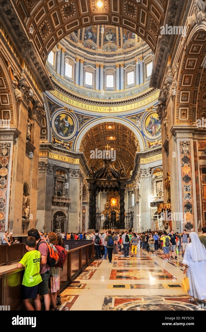Impressive interior of San Pietro cathedral Stock Photo