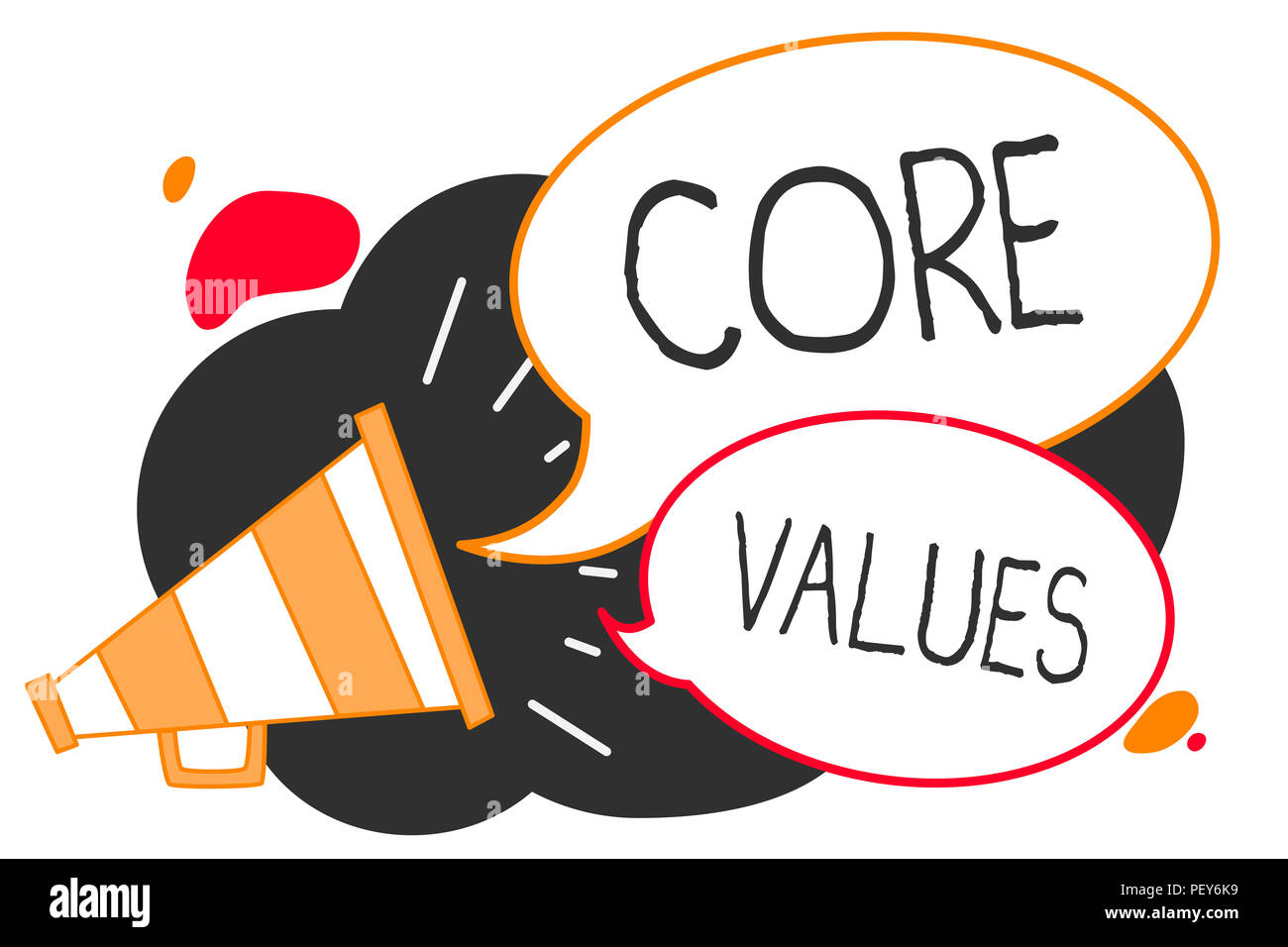 Handwriting text writing Core Values. Concept meaning belief person or