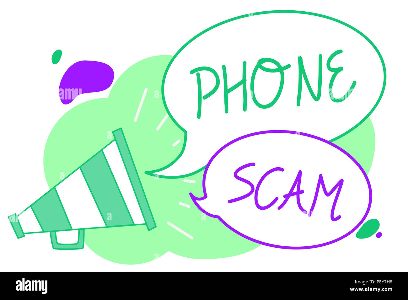 Fake Promotion Call Example Handwriting text Phone Scam. Concept meaning getting unwanted calls to ...