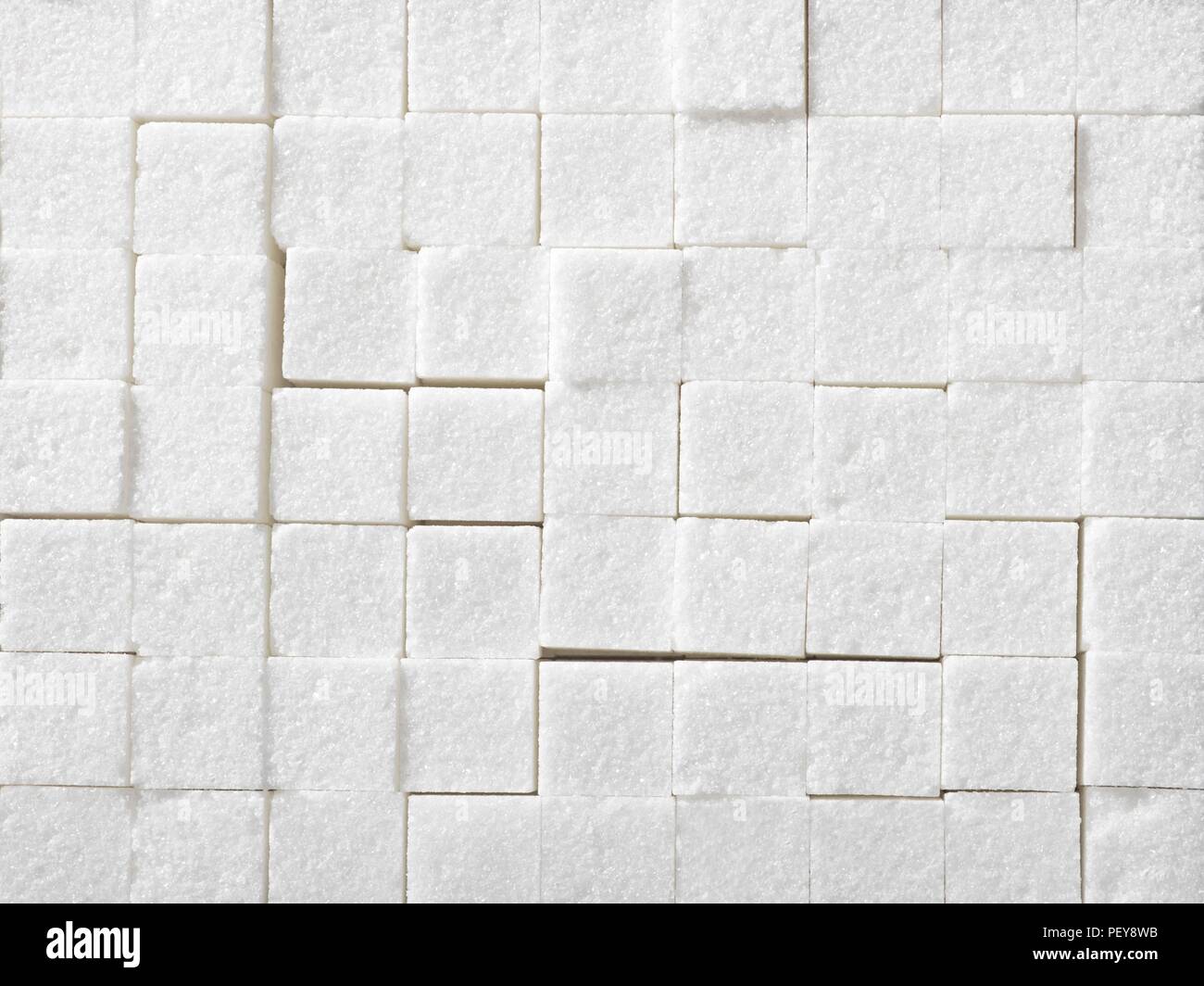 White sugar cubes, full frame. Stock Photo