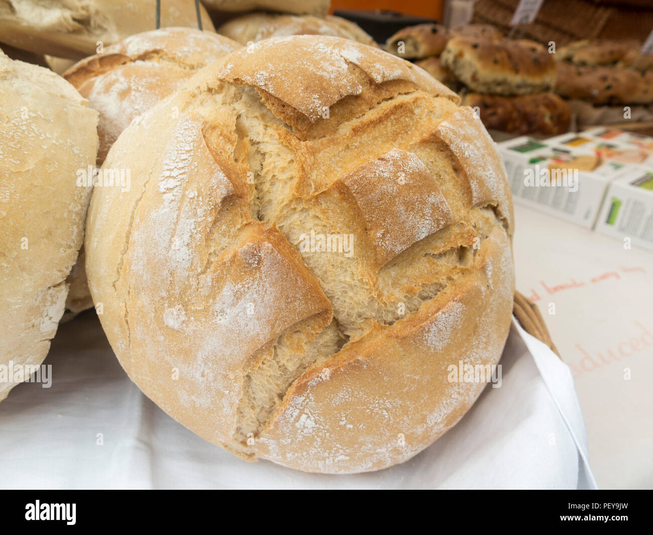 Round loaf of bread Stock Photo