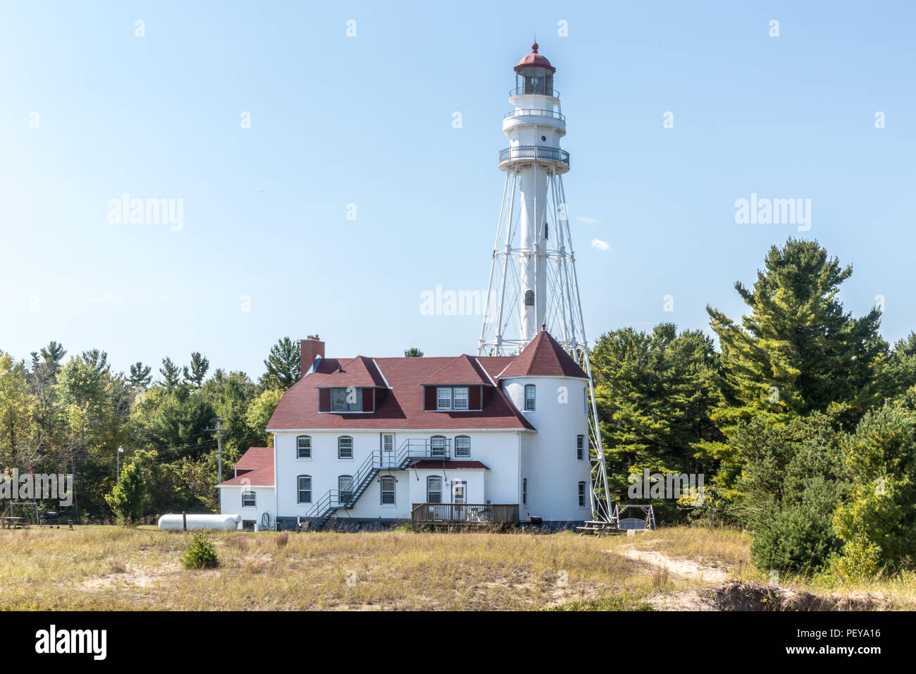 Rawley Point Lighthouse in Door County Wisconsin Stock Photo Alamy