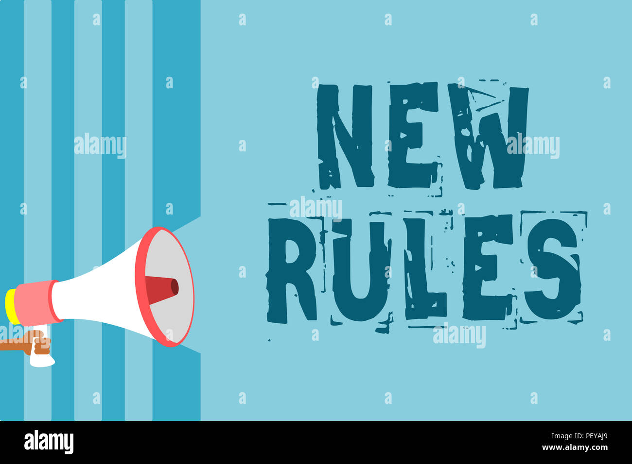 Text sign showing New Rules. Conceptual photo A state of changing an ...