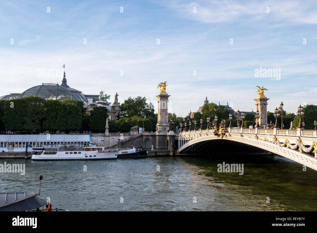 Pont Alexandre III on Seine River - Paris France Stock Photo