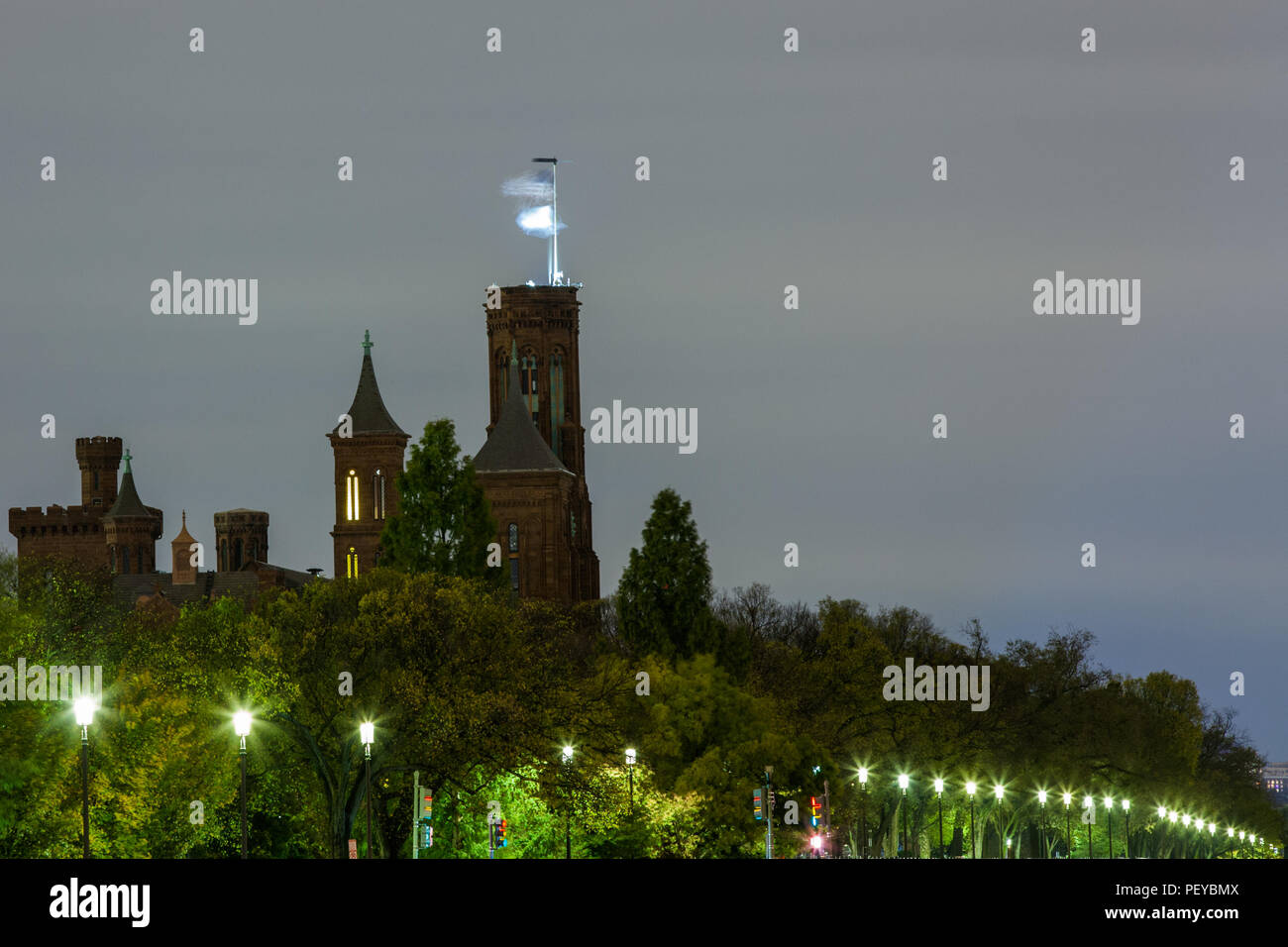 Smithsonian Institute from the National Mall, Washington, DC Stock Photo