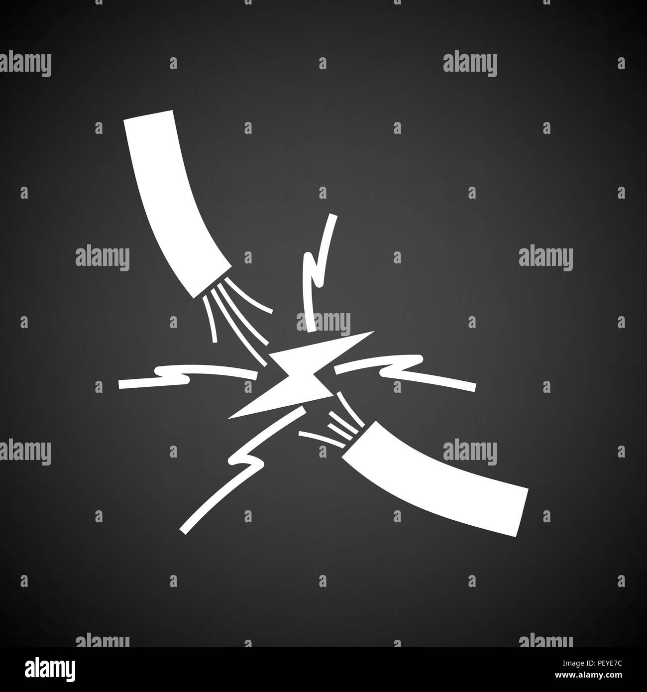 Icon of Wire . Black background with white. Vector illustration Stock ...