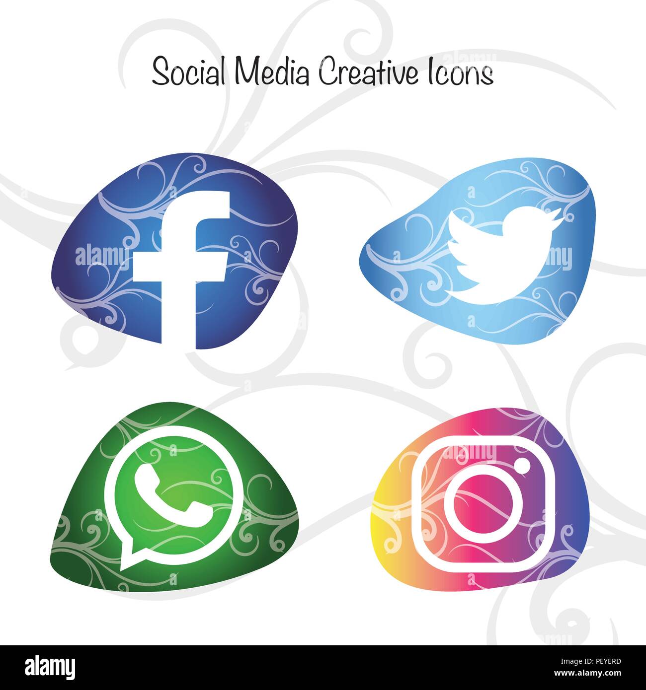 Social Media Creative Icon With Vintage Decoration Stock Vector