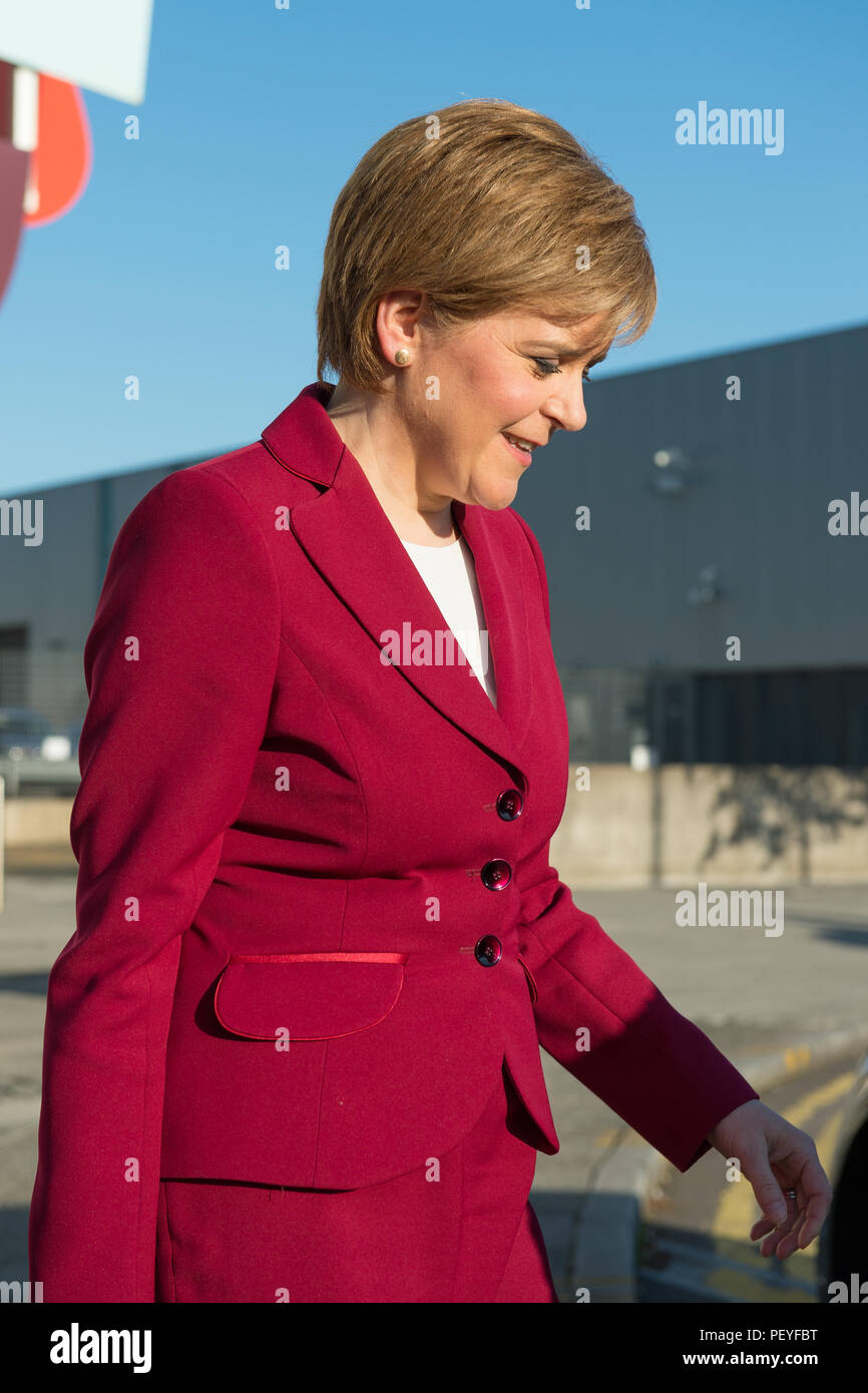 Nicola Sturgeon seen at BBC Scotland for an interview with Glen Campbell's live show, 'Ask Your Leader'. Glasgow, Scotland - 2nd June 2017 Stock Photo