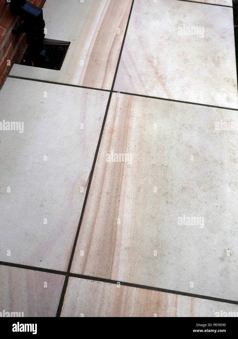 Modern stone slabs form a formal garden area hi-res stock photography ...