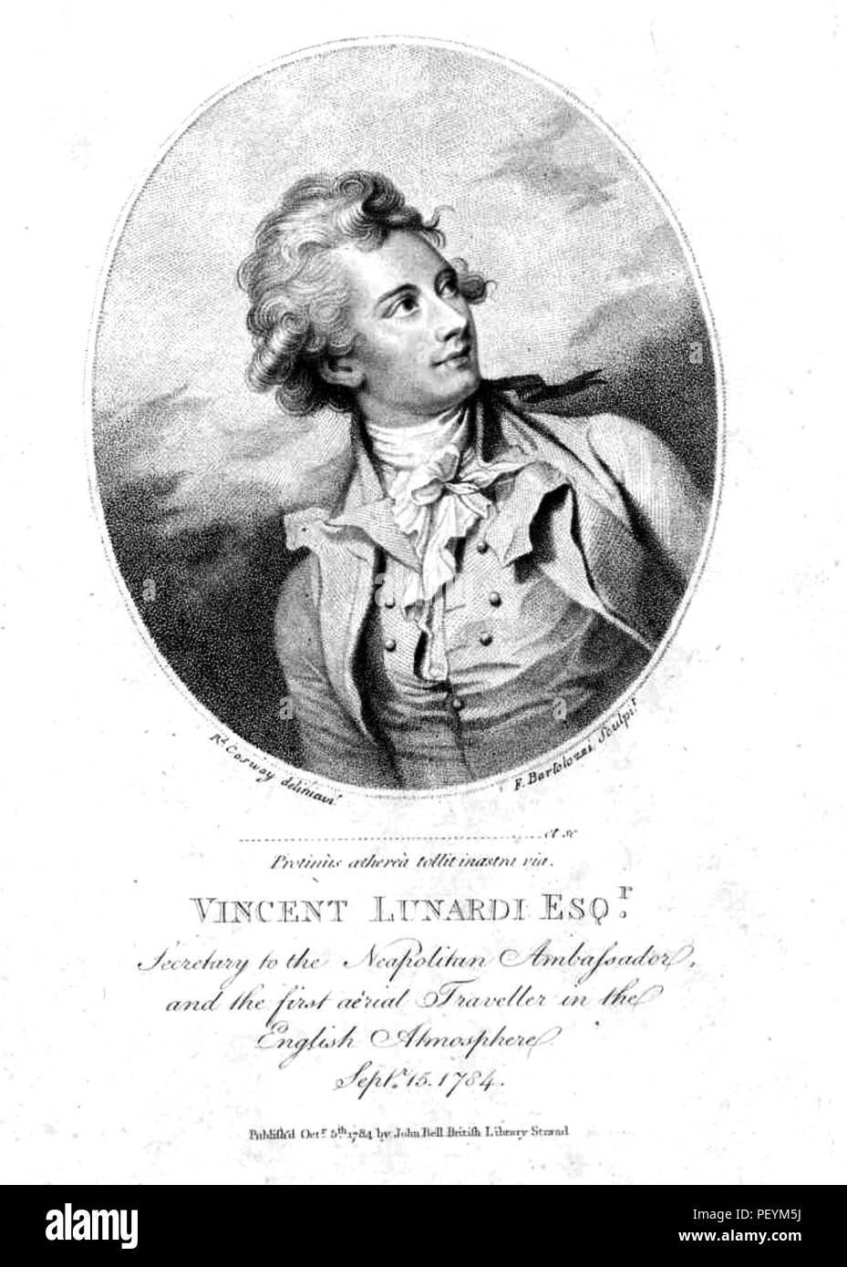 VINCENZO LUNARDI (1754-1806) Italian pioneering balloonist Stock Photo