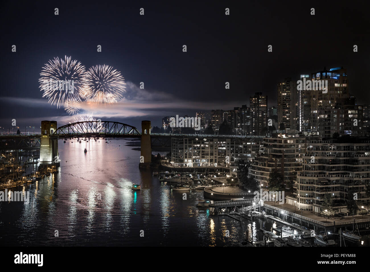 The fireworks display from the Celebration of Light in Vancouver's