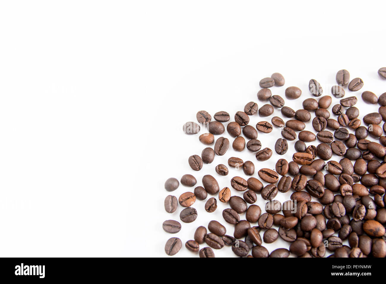 Roasted Coffee Beans isolated on white background for copy space Stock ...