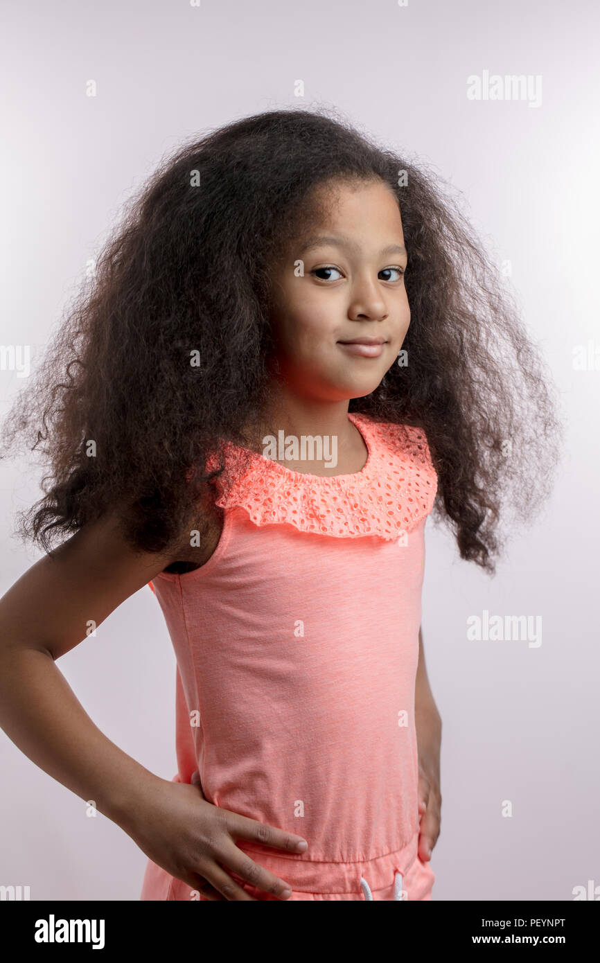 Positive Afro Girl With Hair Like A Mane Of A Lion Leo Kid With