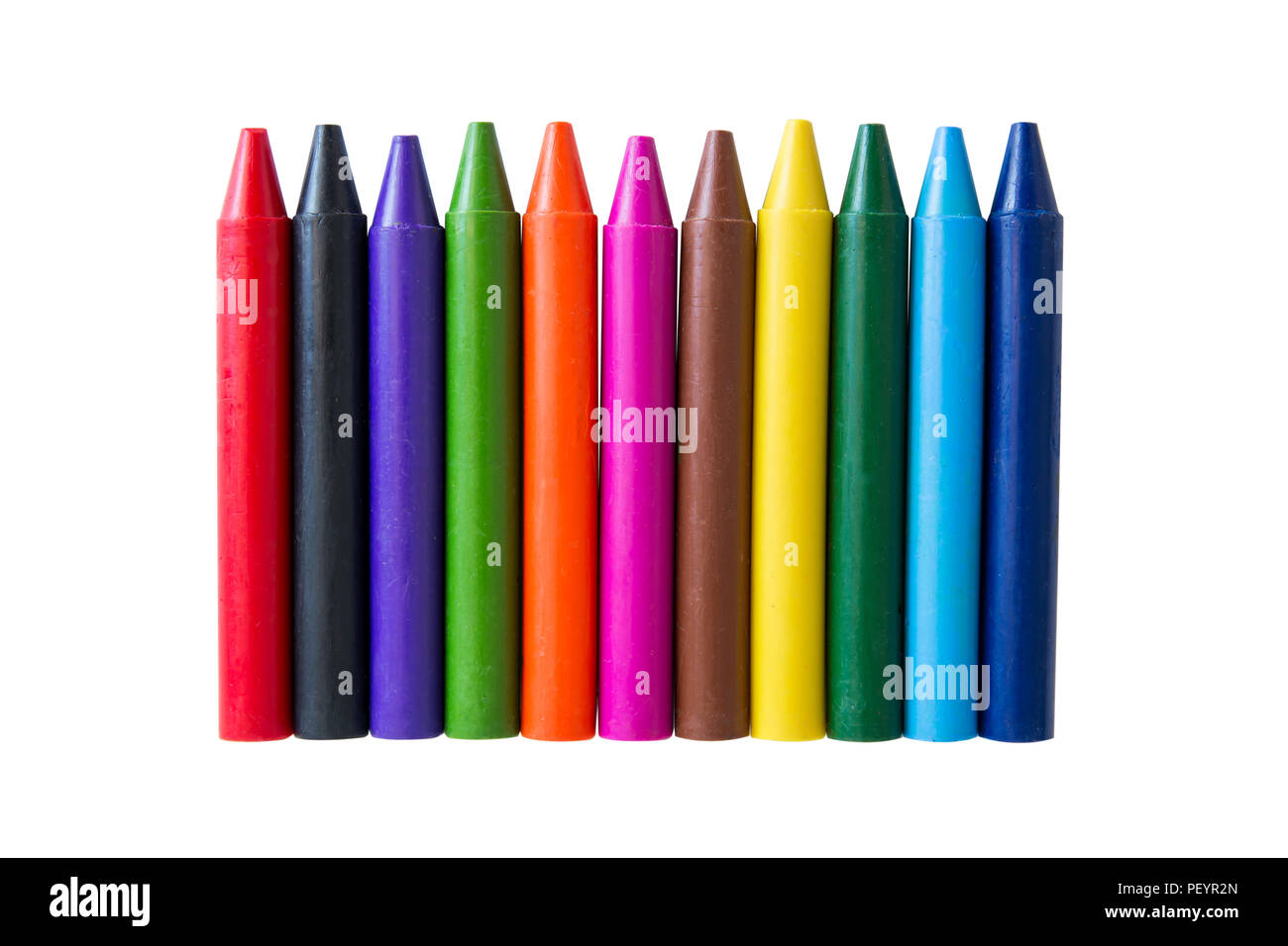 Colorful wax crayons isolated on white background. clipping path Stock Photo Alamy
