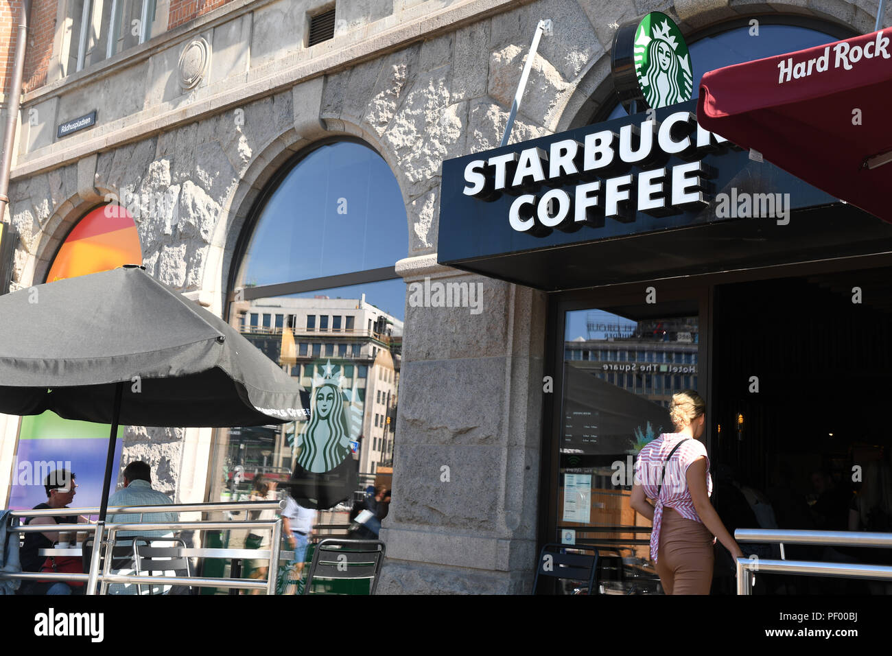 Copenhagen, Denmark. 17th August 2018. Seattle starbucks coffee cafe in Copenhagen, Denmark