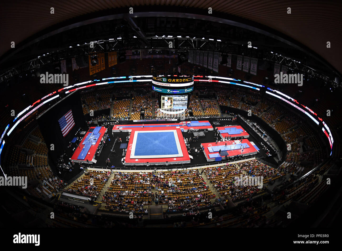 Boston, Massachussetts, USA. 17th Aug, 2018. The crowd waits for the competition to start prior the first round of competition at TD Garden in Boston, Massachusetts. Credit: Amy Sanderson/ZUMA Wire/Alamy Live News Stock Photo