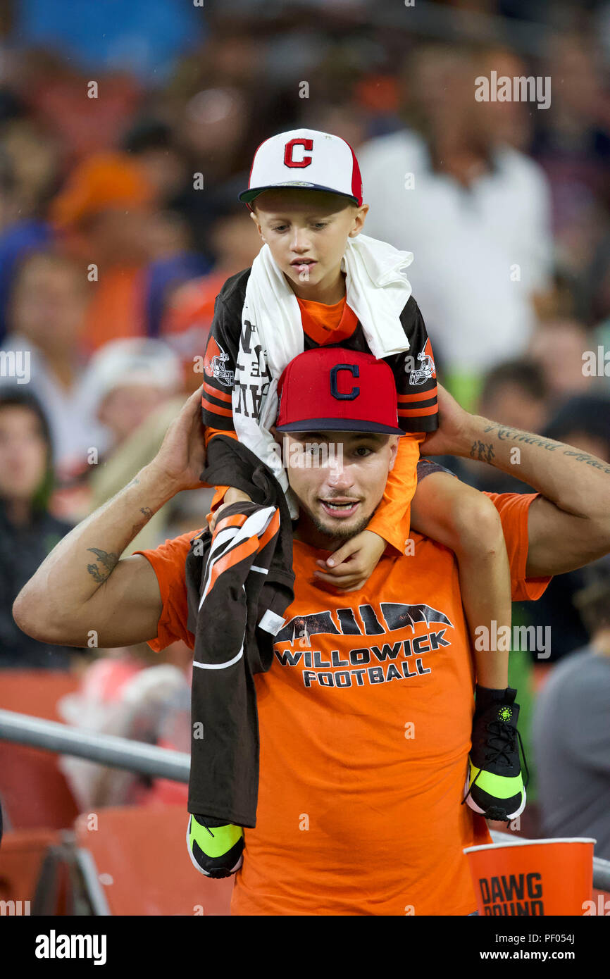 Ohio, USA. August 17, 2018: Cleveland Browns fans during the second half at the NFL football game between the Buffalo Bills and the Cleveland Browns at First Energy Stadium in Cleveland, Ohio. JP Waldron/Cal Sport Media Credit: Cal Sport Media/Alamy Live News Stock Photo