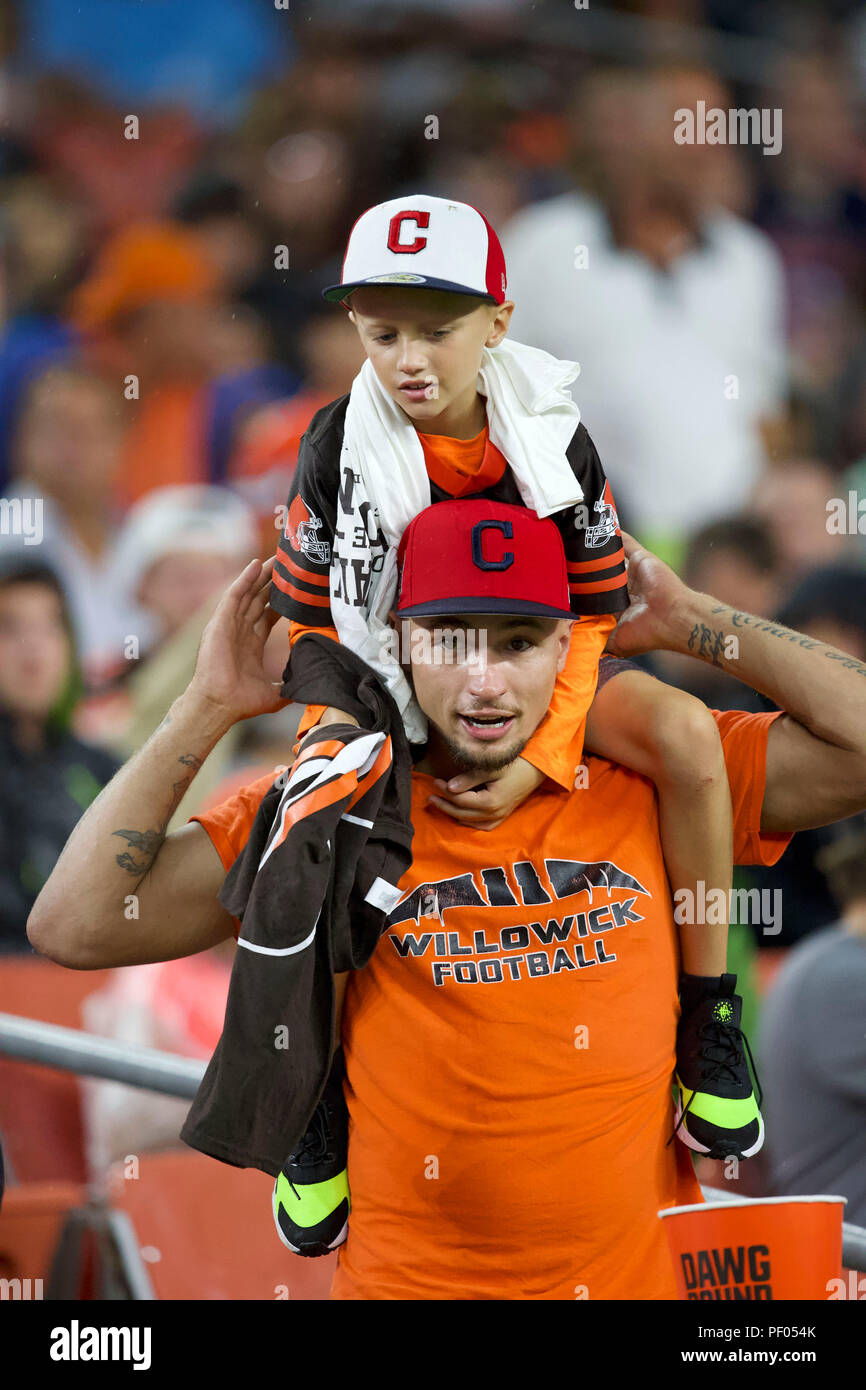 Ohio, USA. August 17, 2018: Cleveland Browns fans during the second half at the NFL football game between the Buffalo Bills and the Cleveland Browns at First Energy Stadium in Cleveland, Ohio. JP Waldron/Cal Sport Media Credit: Cal Sport Media/Alamy Live News Stock Photo
