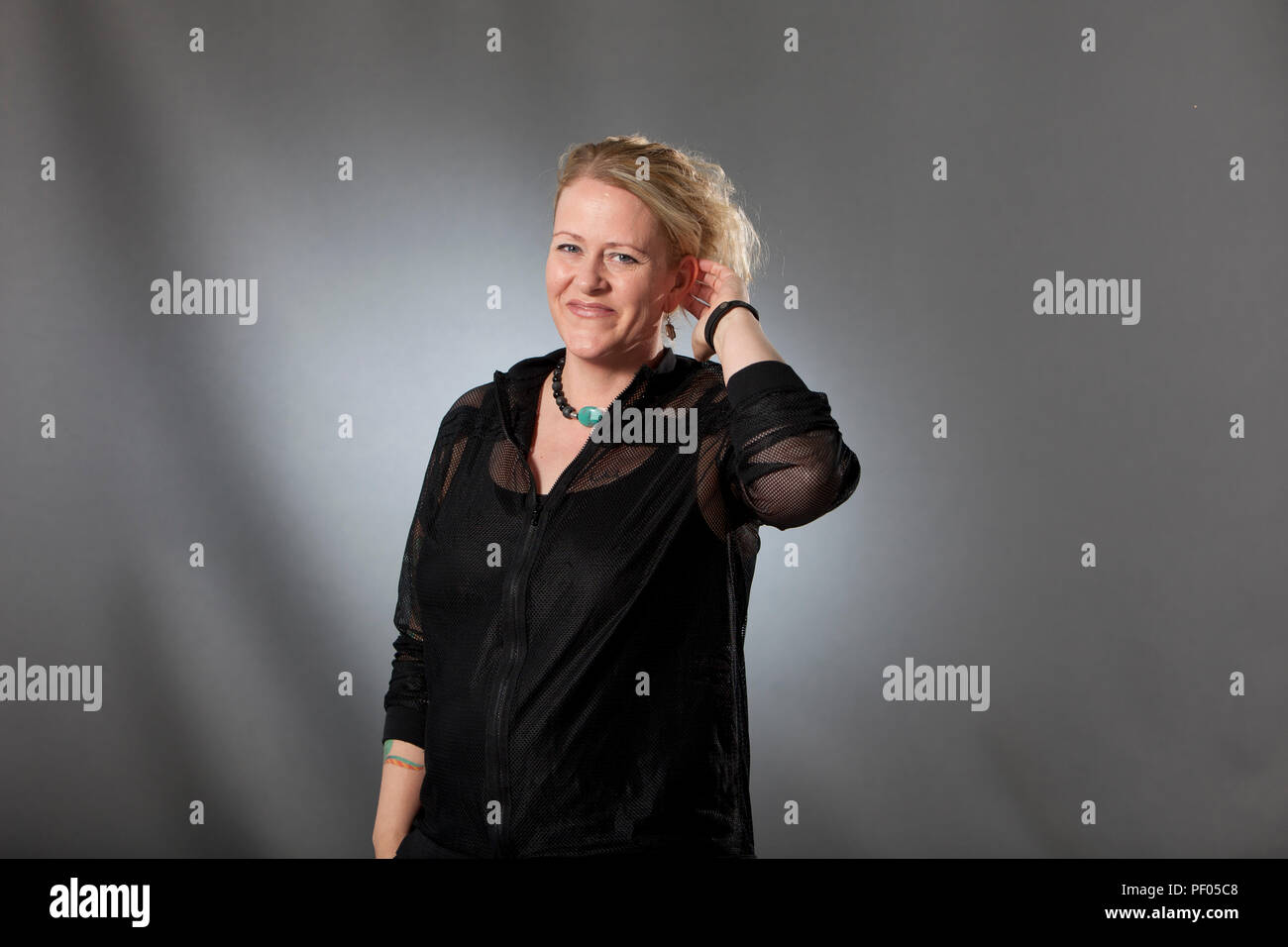 Edinburgh, Scotland. UK. 17 August 2018. Edinburgh International Book Festival. Pictured: Lilja Sigurðardóttir writer. Pako Mera/Alamy Live News. Stock Photo