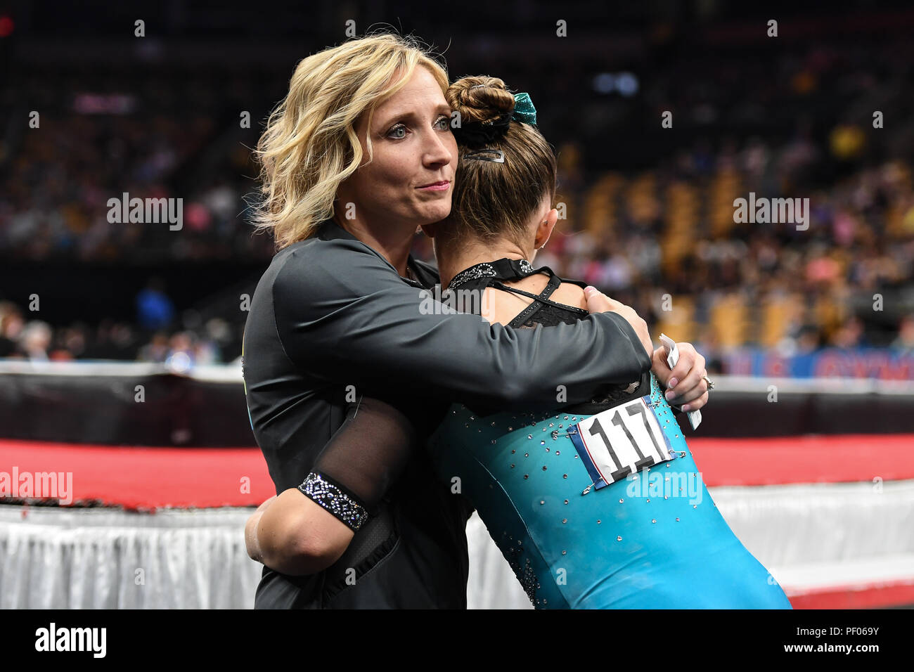 Boston, Massachussetts, USA. 17th Aug, 2018. KIM ZMESKALBURDETTE hugs