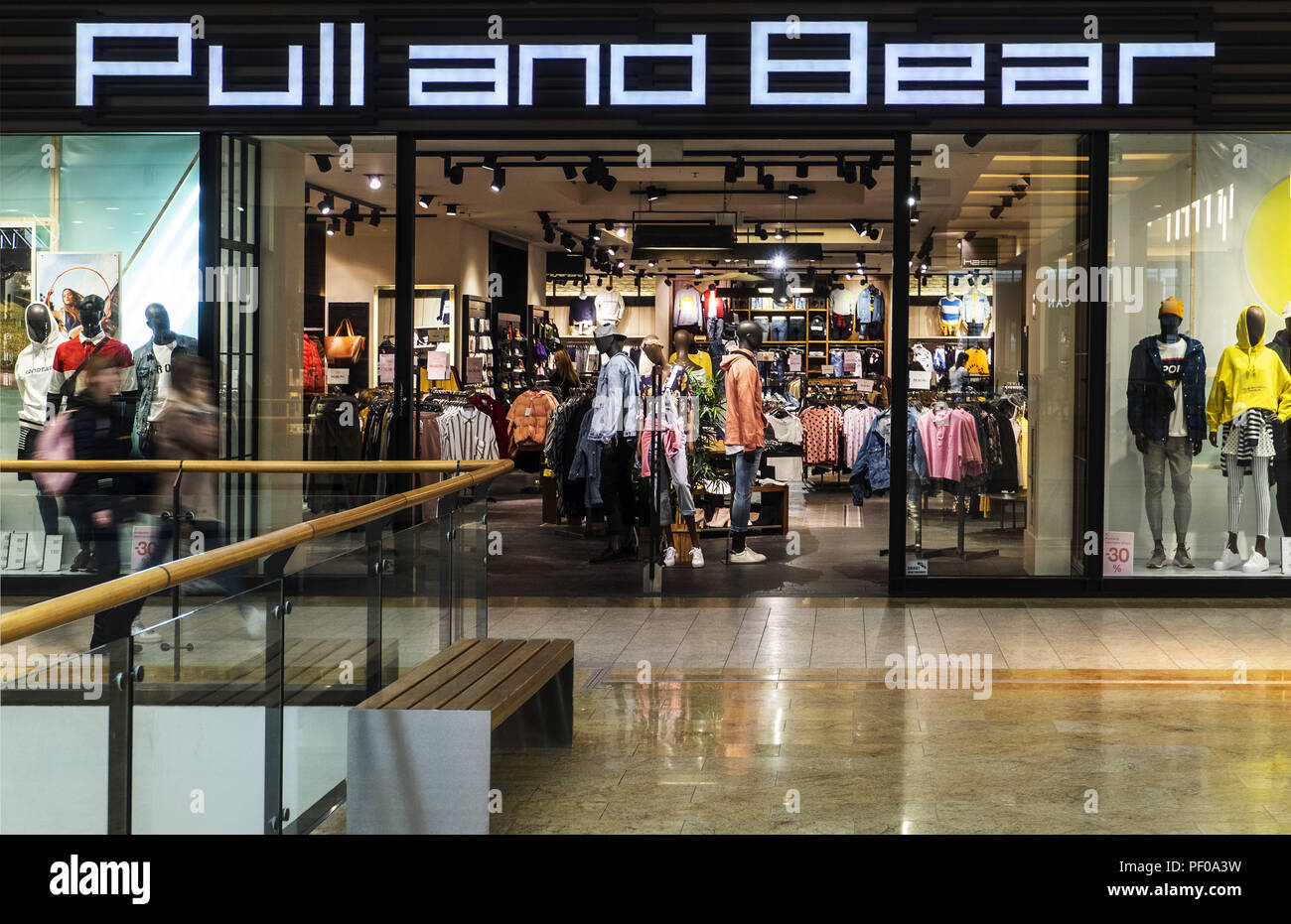 Krakow, Poland. 20th Mar, 2018. Pull and Bear store at Bonarka City  Center.The city of Krakow is located in southern Poland and it is the  second largest city in terms of population