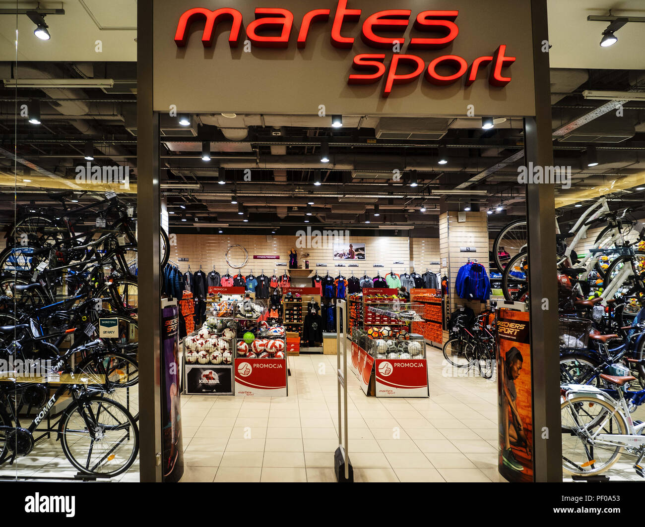 Krakow, Poland. 20th Mar, 2018. Martes sport store at Bonarka City  Center.The city of Krakow is located in southern Poland and it is the  second largest city in terms of population in