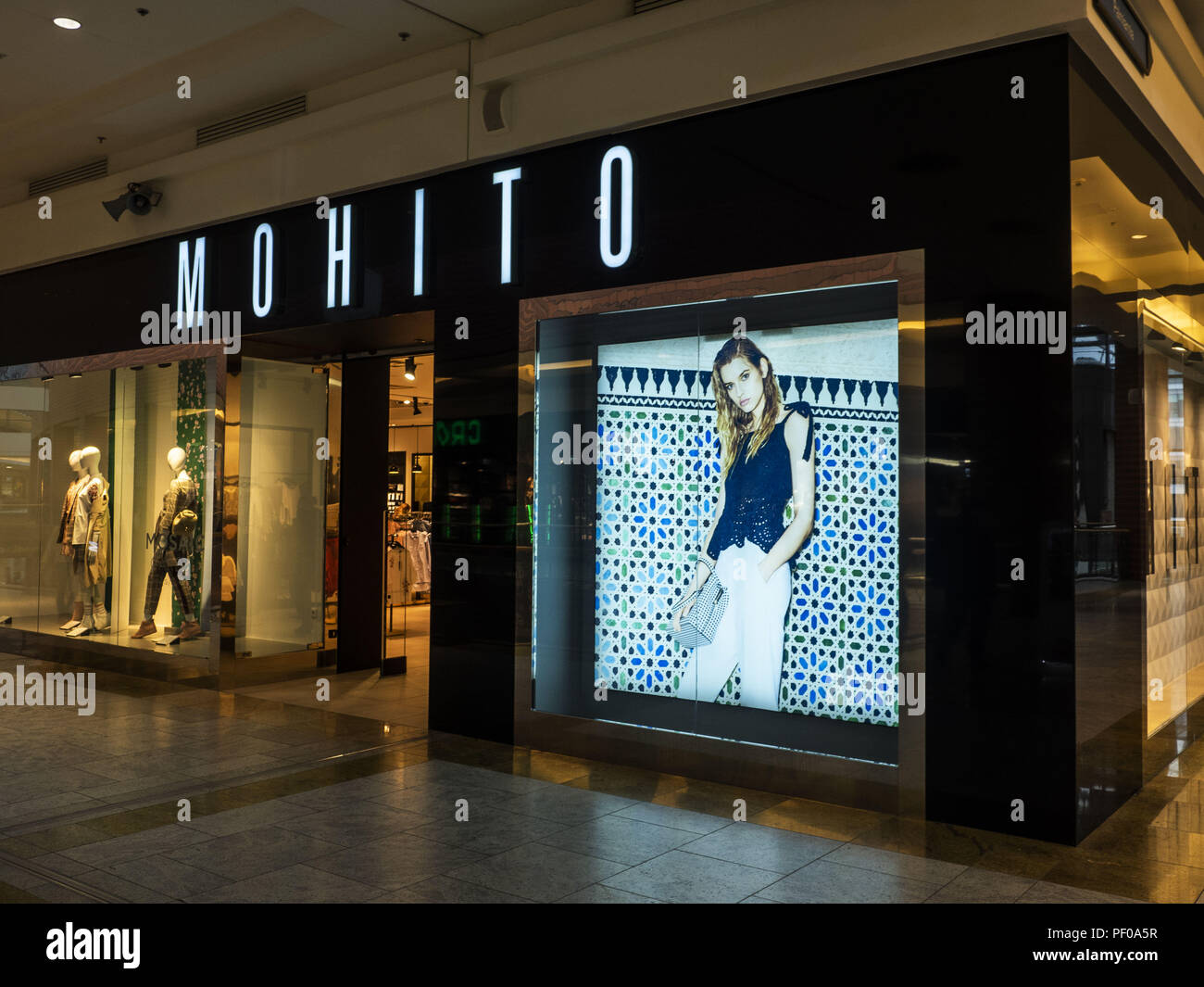 Krakow, Poland. 20th Mar, 2018. Mohito store at Bonarka City Center.The  city of Krakow is located in southern Poland and it is the second largest  city in terms of population in Poland,