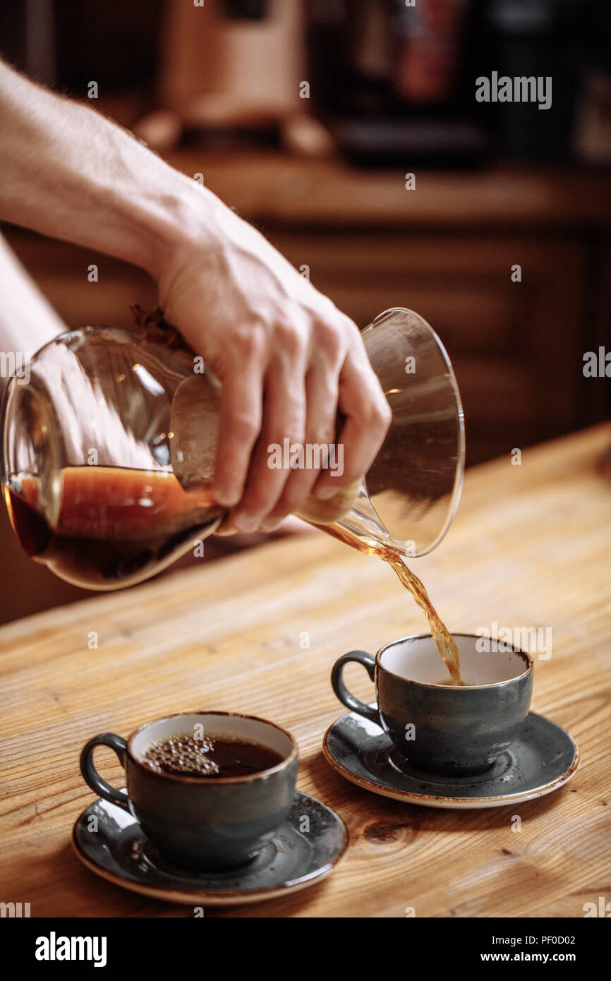 coffee is made by chemex. taste of fresh coffee Stock