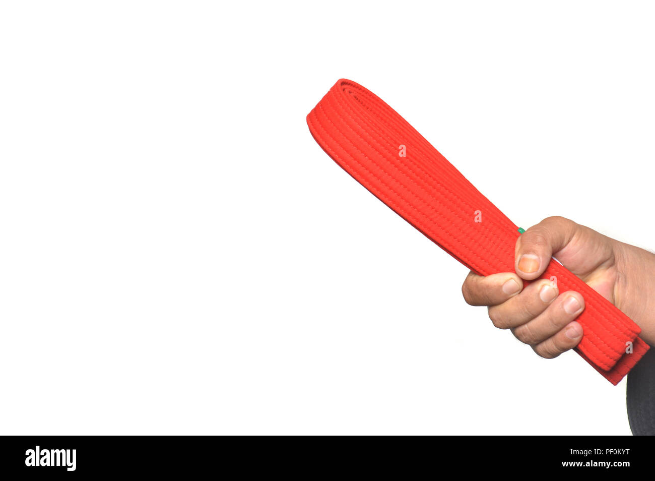red belt on the hand Stock Photo Alamy