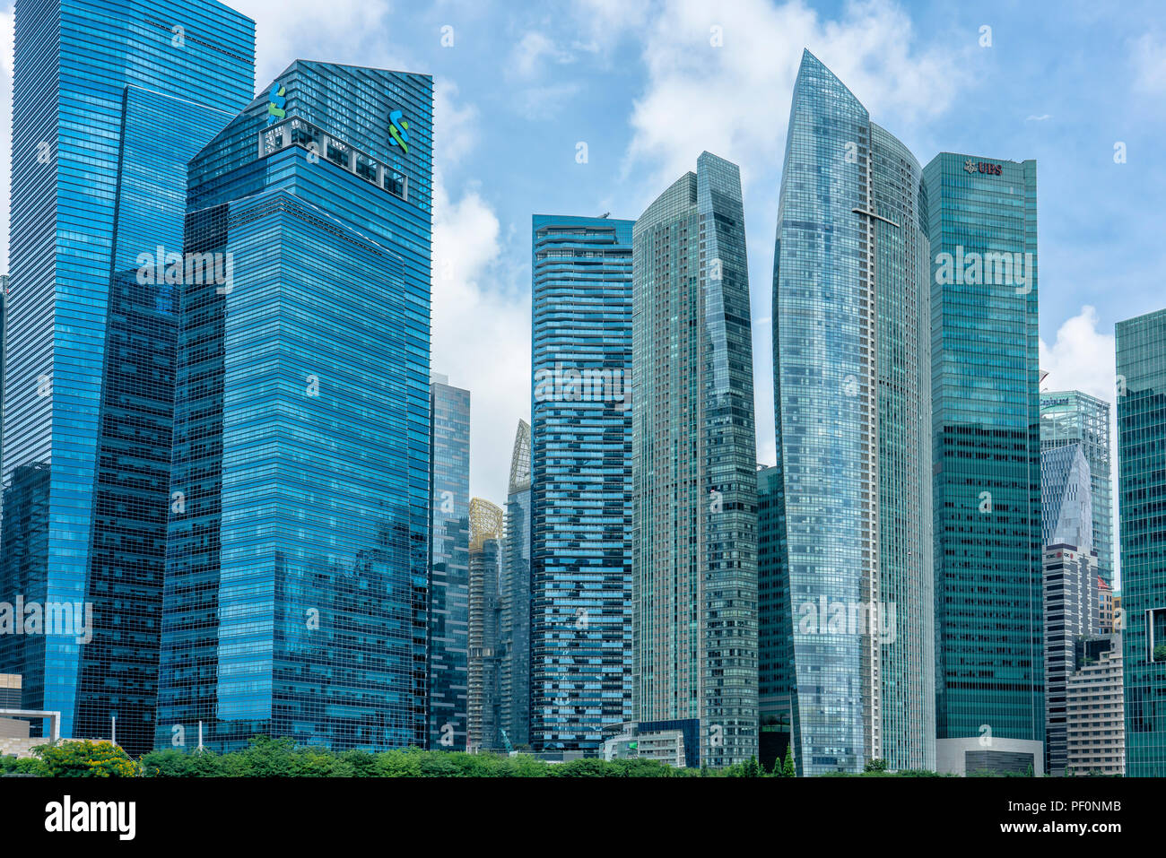 Singapore August 9 Financial District in Singapore at morning hours